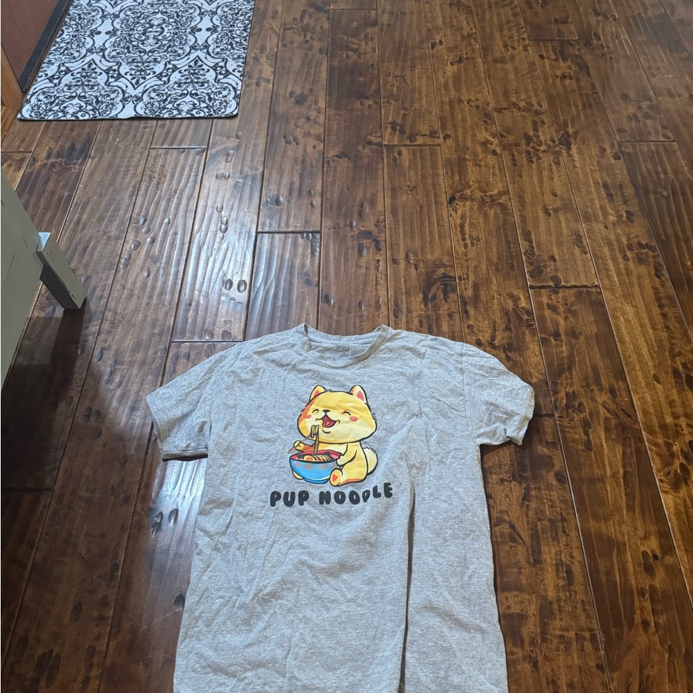 Pup Noodle Cat T-Shirt in Gray